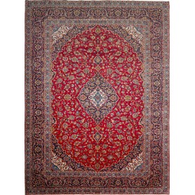 Tappeto Ardakan Persia Medaglione Rosso Blu Scuro 305x405 Cm