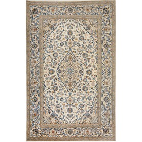 Tappeto Kashan Persia Medaglione Crema Blu 196x308 Cm