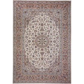 Tappeto Kashan Persia Medaglione Crema Beige 245x350 Cm