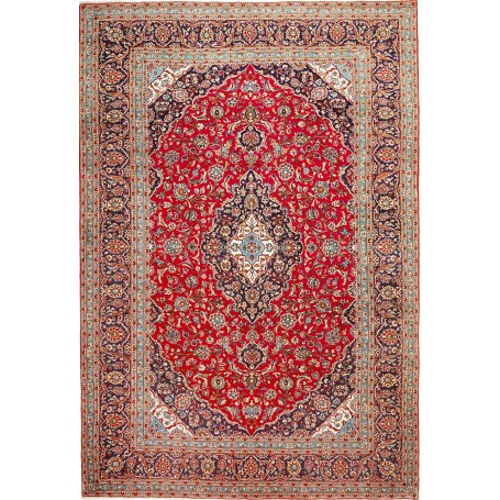 Tappeto Ardakan Persia Medaglione Rosso Blu 243x352 Cm