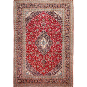Tappeto Ardakan Persia Medaglione Rosso Blu Scuro 246x360 Cm