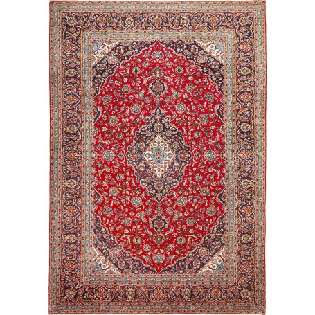 Tappeto Ardakan Persia Medaglione Rosso Blu Scuro 246x360 Cm