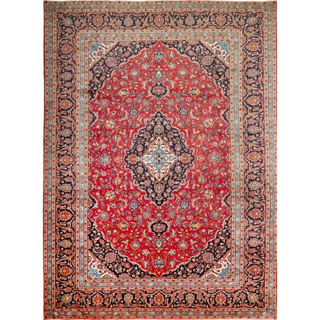 Tappeto Ardakan Persia Medaglione Rosso Blu 293x405 Cm