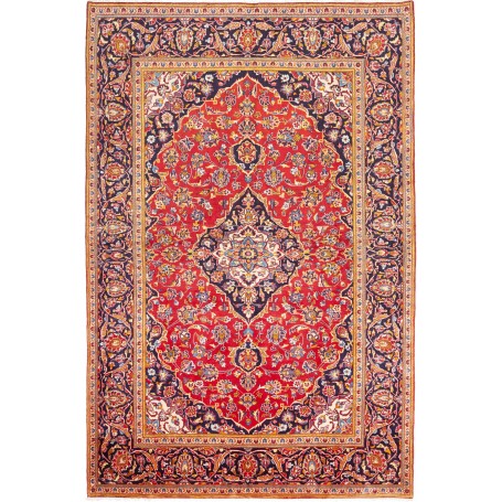 Tappeto Ardakan Persia Medaglione Rosso Blu 197x300 Cm