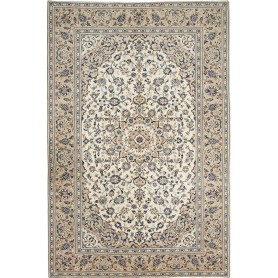 Tappeto Kashan Persia Medaglione Avorio Blu 198x306 Cm
