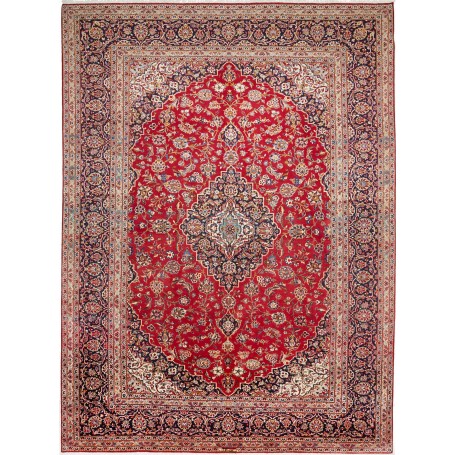 Tappeto Ardakan Persia Medaglione Rosso Blu 252x348 Cm