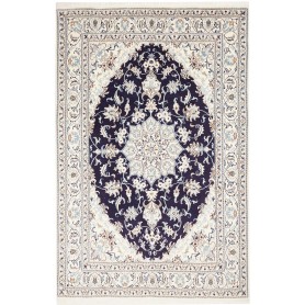 Tappeto Nain Kashmar Persia Medaglione Blu Avorio 168x255 Cm