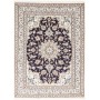 Tappeto Nain Kashmar Persia Medaglione Blu Notte Crema 150x2