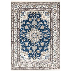 Tappeto Nain Kashmar Persia Medaglione Blu Avorio 150x210 Cm