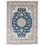 Tappeto Nain Kashmar Persia Medaglione Blu Avorio 150x210 Cm