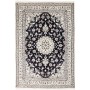 Tappeto Nain Kashmar Persia Medaglione Blu Scuro Avorio 165x