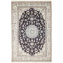 Tappeto Nain Kashmar Persia Medaglione Blu Notte Crema 190x2