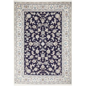 Tappeto Nain Kashmar Persia Floreale Blu Notte Crema 188x282