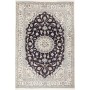 Tappeto Nain Kashmar Persia Medaglione Blu Notte Crema 203x2