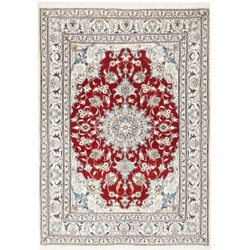 Tappeto Nain Kashmar Persia Medaglione Rosso Crema 145x205 C