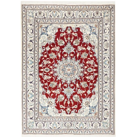 Tappeto Nain Kashmar Persia Medaglione Rosso Crema 145x205 C
