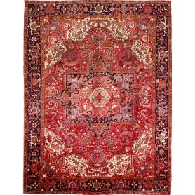 Tappeto Gorawan Persia Geometrico Rosso Blu 260x345 Cm