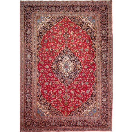 Tappeto Ardakan Persia Medaglione Rosso Blu 305x430 Cm