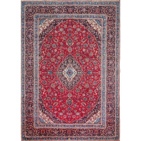Tappeto Ardakan Persia Medaglione Rosso Blu 250x357 Cm