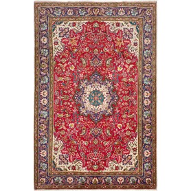 Tappeto Tabriz Persia Medaglione Rosso Blu 200x308 Cm