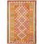 Tappeto Kilim Afghanistan Geometrico Arancione Vivace 104x15