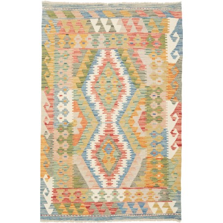 Tappeto Kilim Afghanistan Geometrico Multi-colore Vivace 97x
