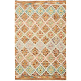 Tappeto Kilim Afghanistan Astratto Multicolore Pastello Crem