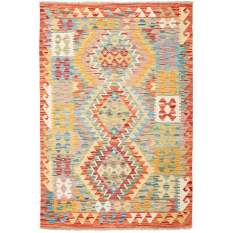 Tappeto Kilim Afghanistan Geometrico Multicolore Vibrante 10