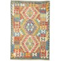 Tappeto Kilim Afghanistan Astratto Multicolore Pastello Verd