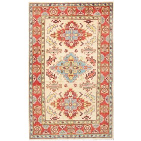 Tappeto Kazak Pakistan Geometrico Crema Rosso 118x192 Cm