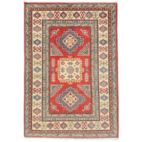 Tappeto Kazak Pakistan Astratto Rosso Blu 103x150 Cm