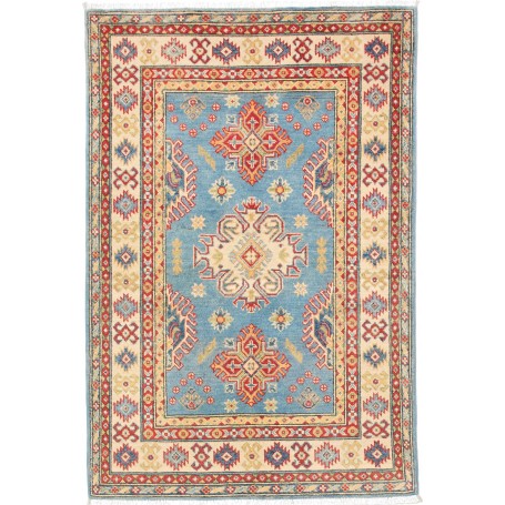 Tappeto Kazak Pakistan Astratto Azzurro Rosso 99x148 Cm