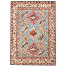 Tappeto Kazak Pakistan Astratto Azzurro Rosso 150x212 cm