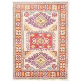 Tappeto Kazak Pakistan Astratto Crema Rosso 84x120 Cm