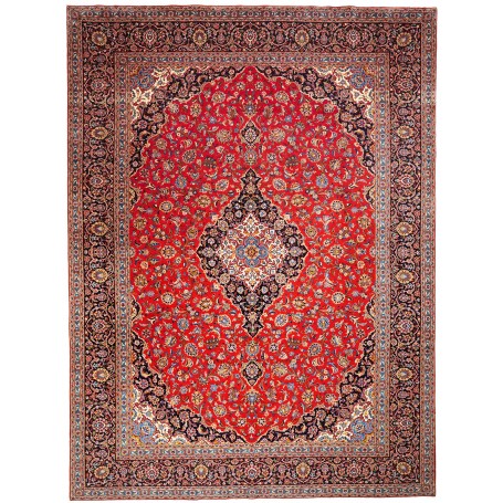 Tappeto Ardakan Persia Medaglione Rosso Nero 295x398 Cm