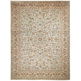 Tappeto Kashan Persia Medaglione Avorio Blu 305x407 Cm