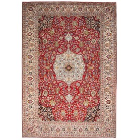 Tappeto Ardakan Persia Medaglione Rosso Avorio 246x357 Cm