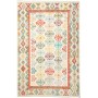 Tappeto Kilim Afghanistan Geometrico Crema Multicolore 201x3