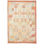 Tappeto Kilim Afghanistan Geometrico Azzurro Arancione Crema