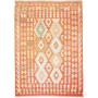 Tappeto Kilim Afghanistan Geometrico Arancione Azzurro 176x2