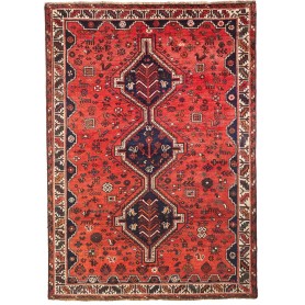 Tappeto Shiraz Persia Medaglione Rosso Blu 177x245 Cm