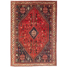 Tappeto Shiraz Persia Medaglione Rosso Blu 162x230 Cm