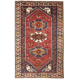 Tappeto Shiraz Persia Geometrico Rosso Blu 160x252 Cm