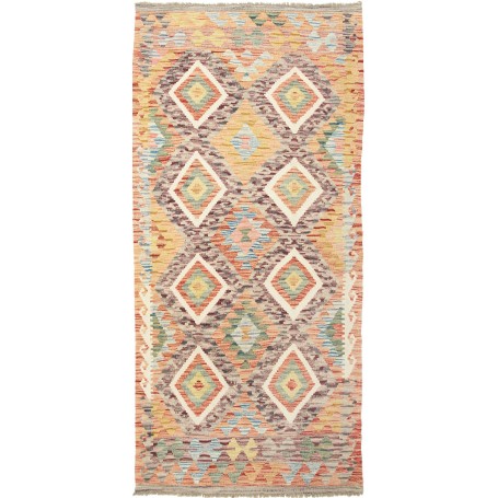 Tappeto Kilim Afghanistan Astratto Multicolore Vivace 100x21