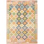 Tappeto Kilim Afghanistan Geometrico Multicolore Vivace 132x