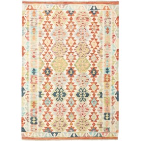 Tappeto Kilim Afghanistan Geometrico Multicolore Vivace 130x