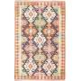 Tappeto Kilim Afghanistan Geometrico Policromo Arancio 120x1