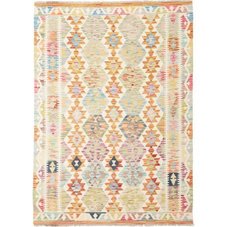 Tappeto Kilim Afghanistan Geometrico Multicolore Pastello 12