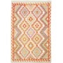 Tappeto Kilim Afghanistan Astratto Avorio Arancio 123x185 Cm
