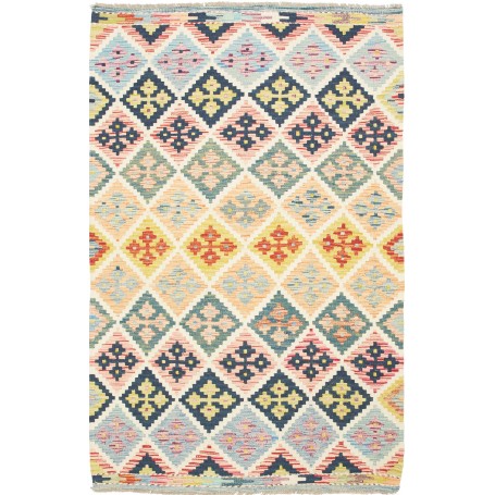 Tappeto Kilim Afghanistan Geometrico Multicolore Pastello Bl